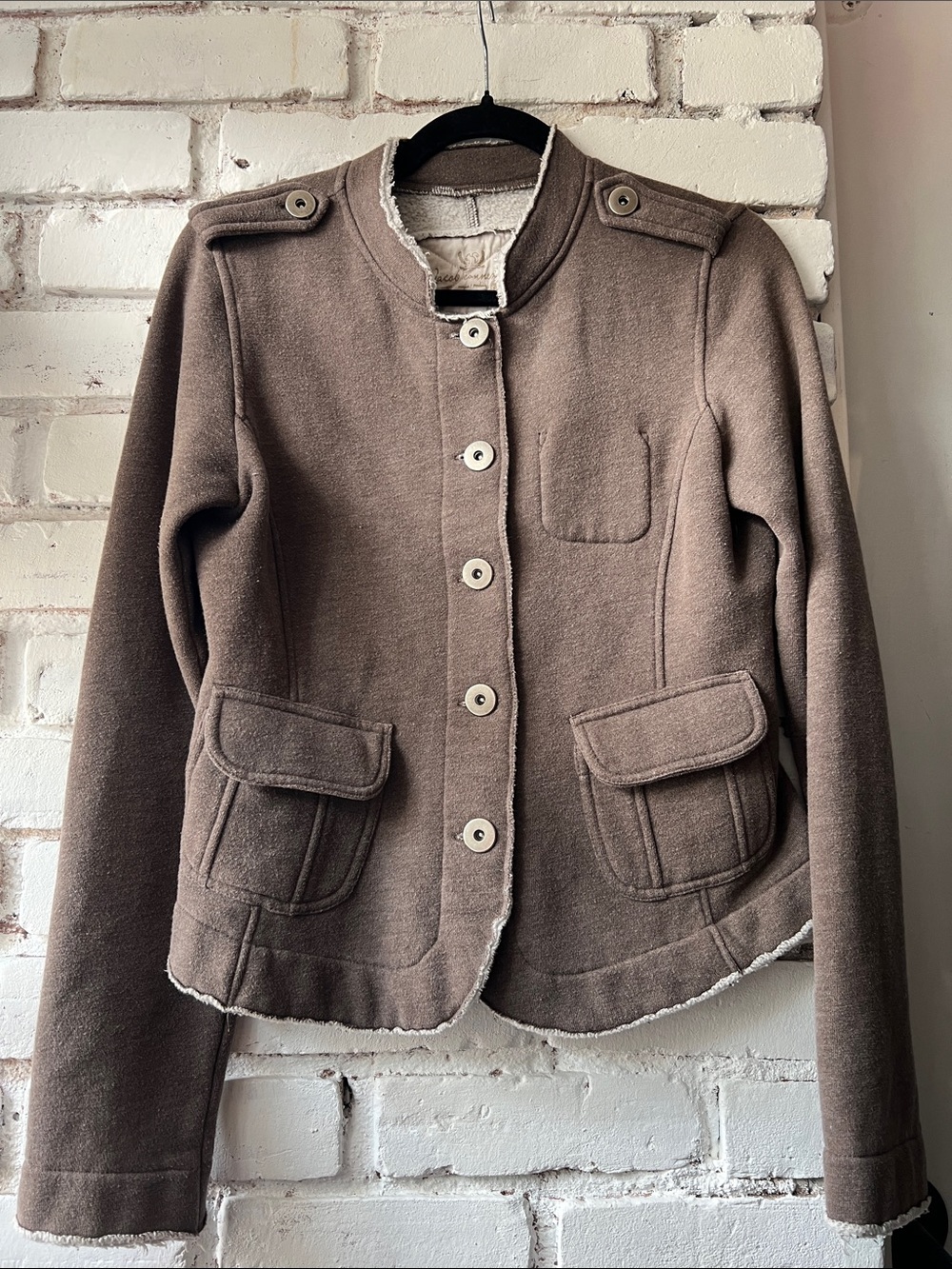 Y2K Jacob connexion Women's Brown Short Button Jacket cardigan plush jacket